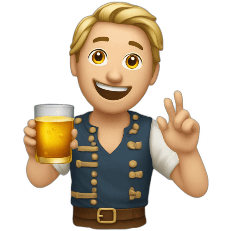 un aventurier buvant une bouteille de rhum emoji