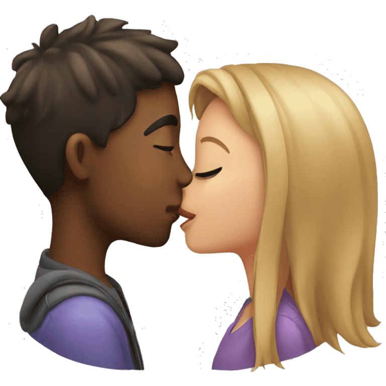 girl kissing guy emoji