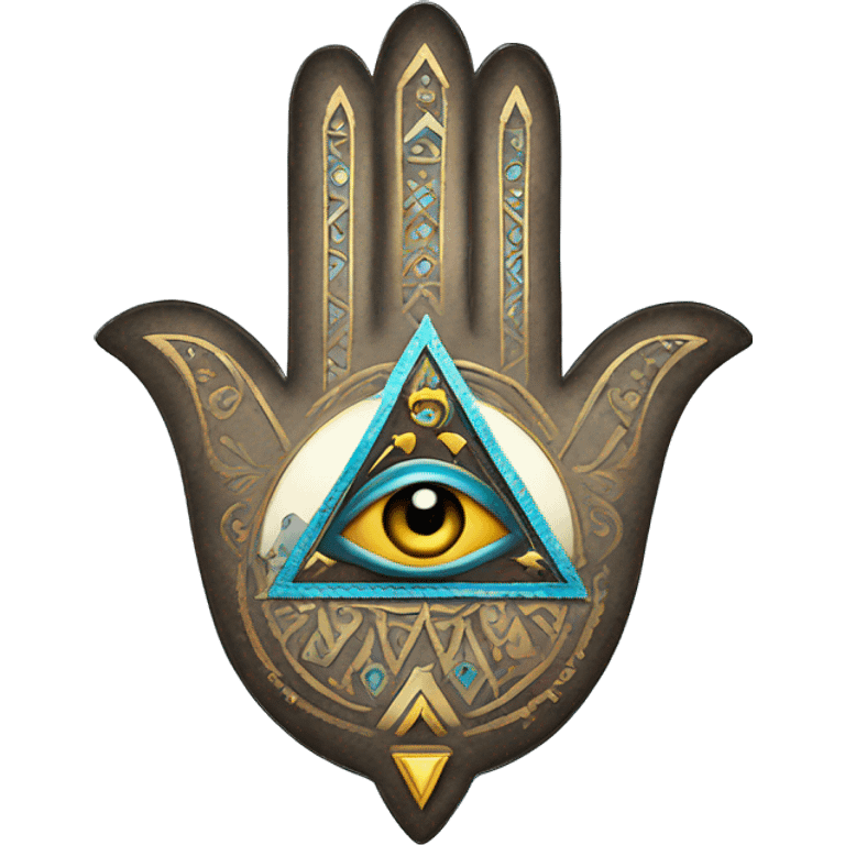 Hamsa with triangle emoji