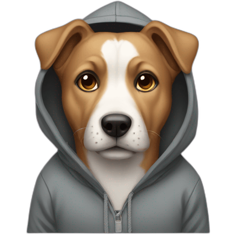 Dog wearing in hoodie emoji