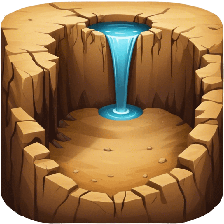 A deep hole or pit in the ground, often symbolizing a gap, depression, or an area of concern in a larger environment emoji