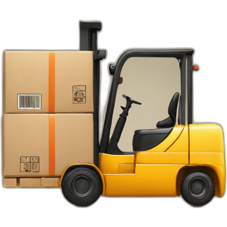 forklift with a parcel emoji