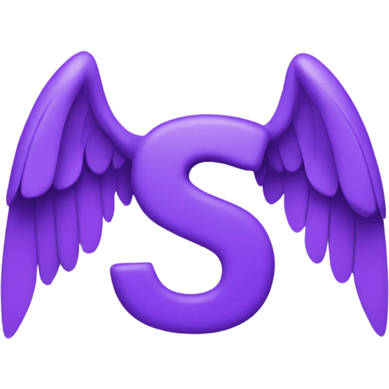 Purple letter S with small wings emoji