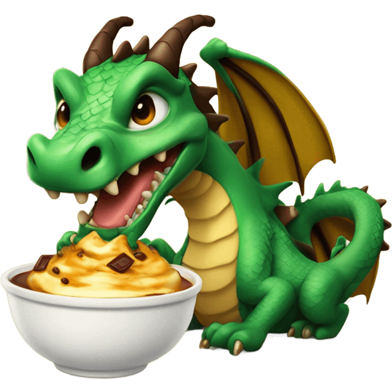 dragon eating brown pudding  emoji