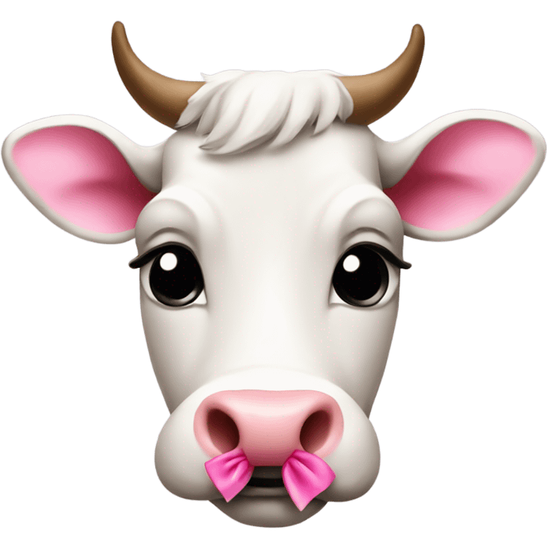 cow with a pink bow emoji