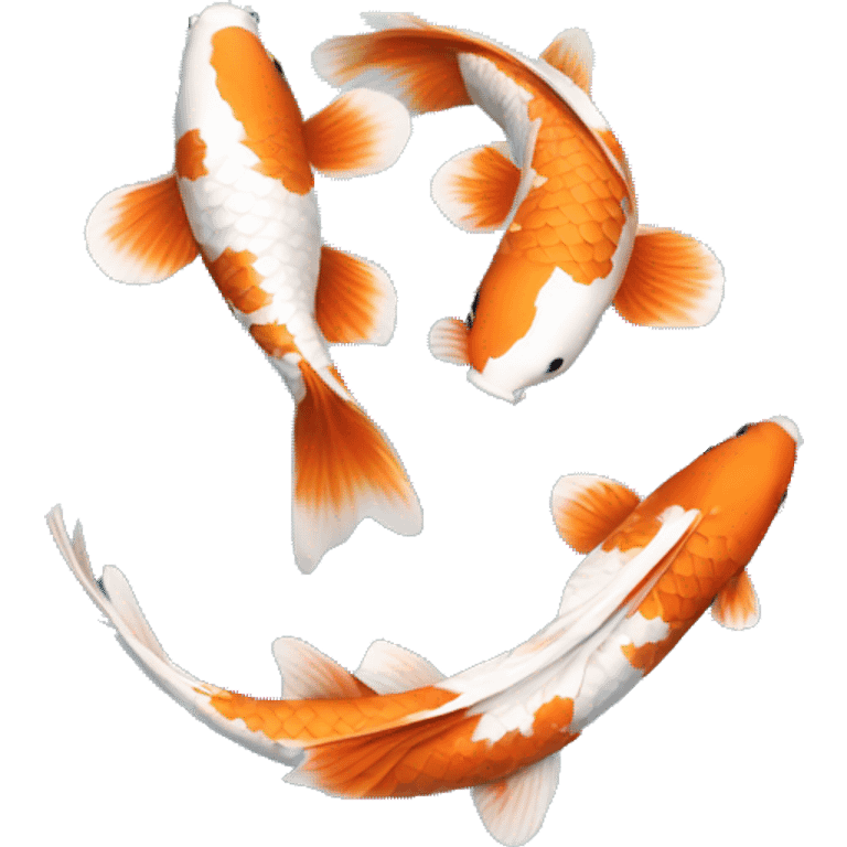 two koi in the shape of a heart emoji