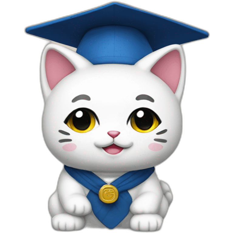 maneki neko university student emoji