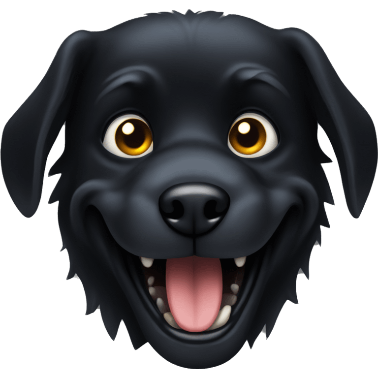 scary evil black dog emoji