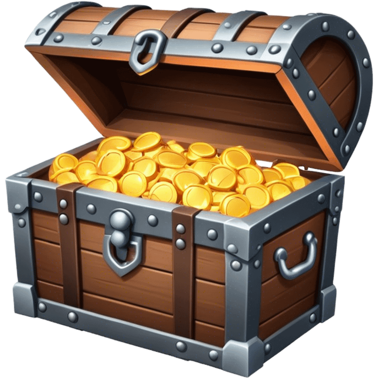 unlocked treasure chest glowing from the inside emoji