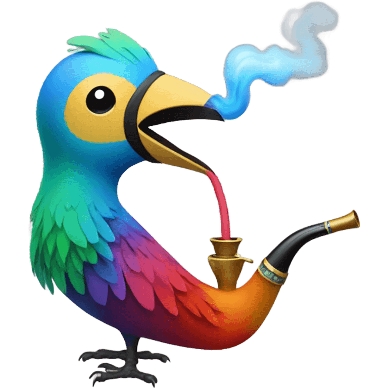 shipe bird smoking shisha emoji