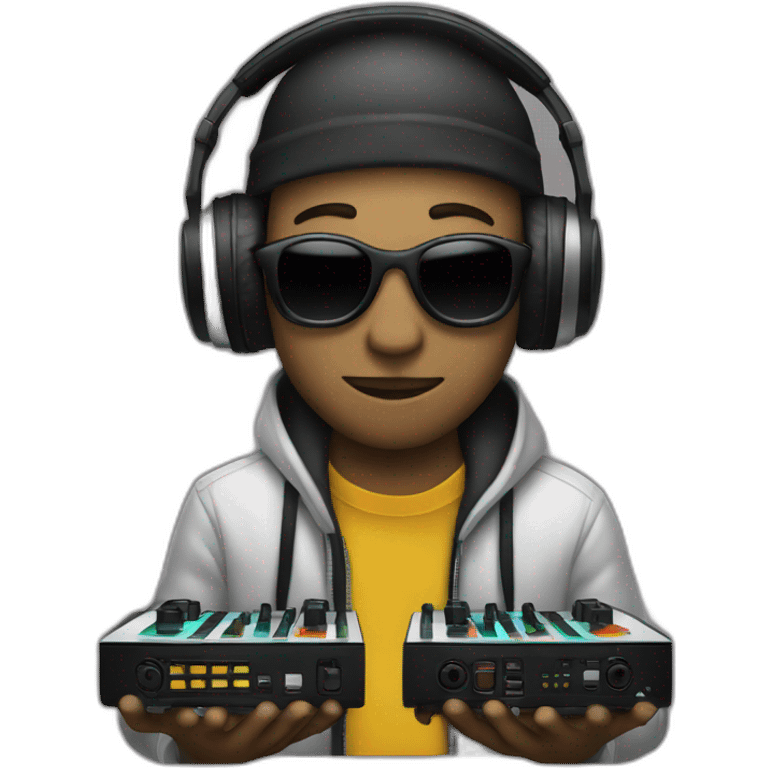 Hacker with DJ board emoji