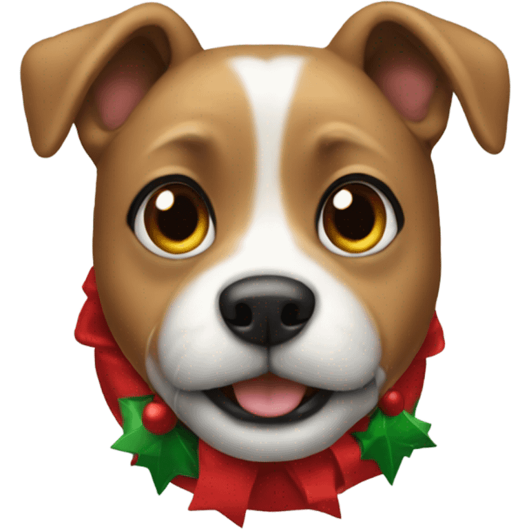 Dog wearing Christmas dress emoji