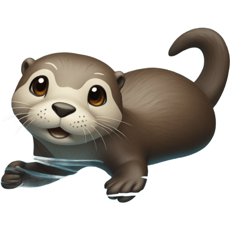 Otter doing a backstroke  emoji