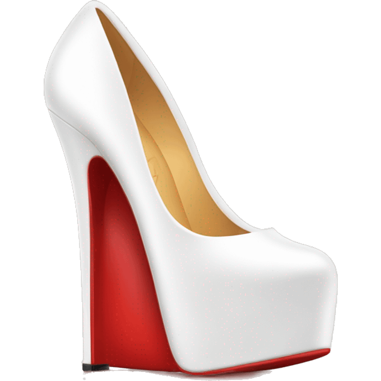 Create luxurious loubutin white heels with red soles   emoji