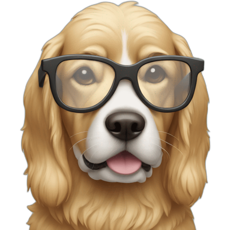 Dog with glasses on emoji