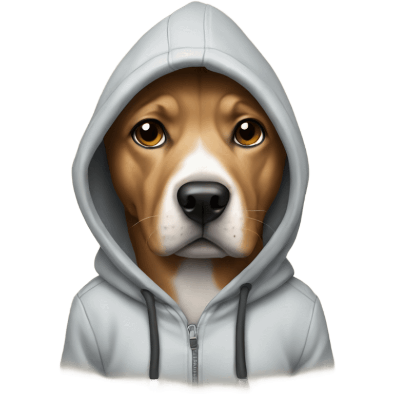 Dog wearing hoodie emoji