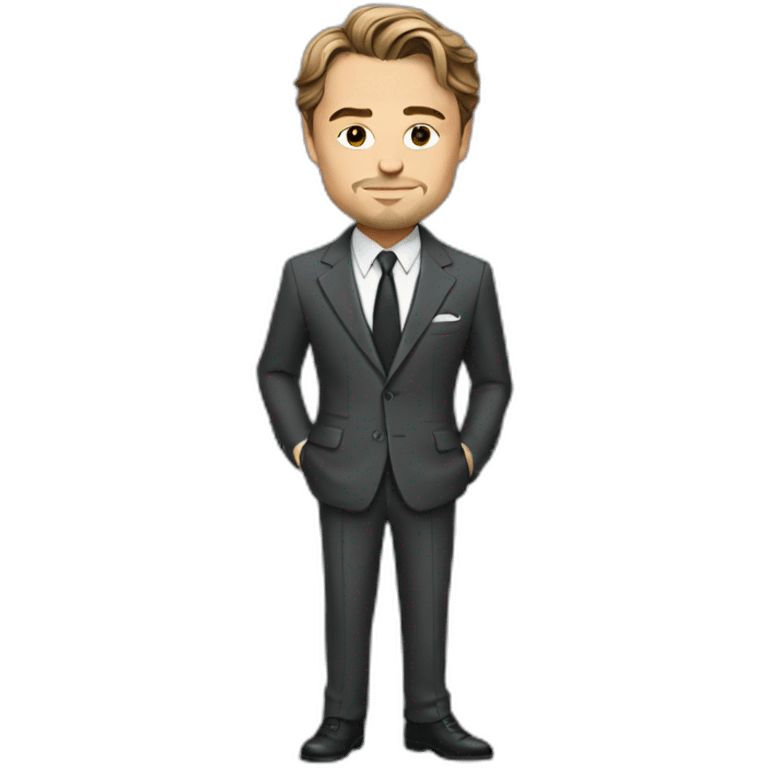 leonardo dicaprio cartoon wearing suit emoji