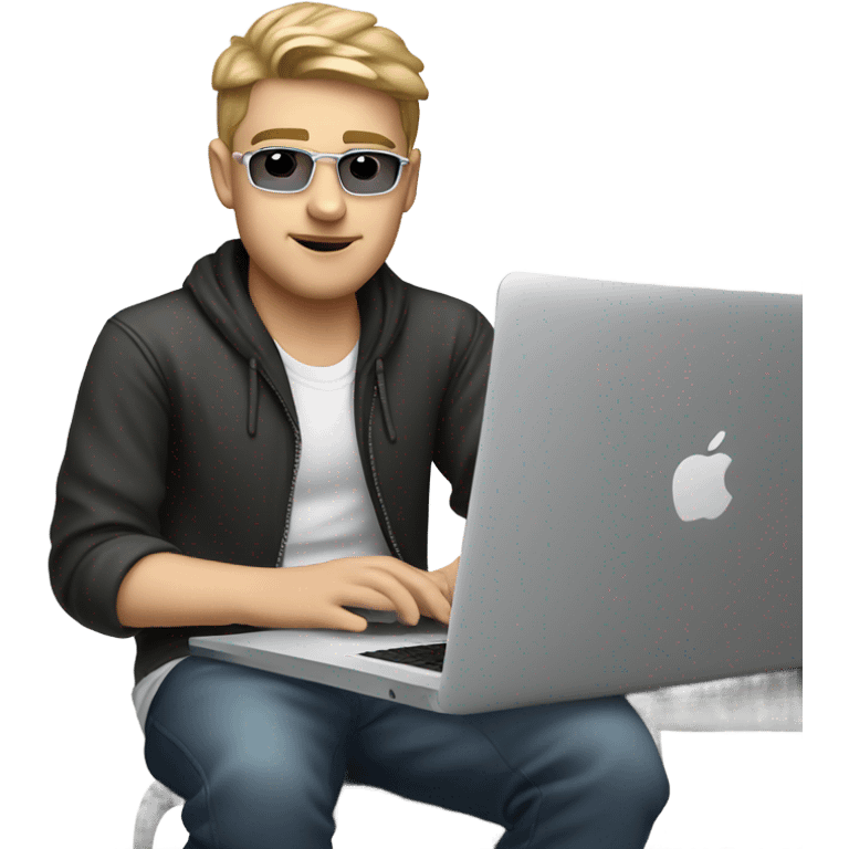 white boy music producer with macbook emoji