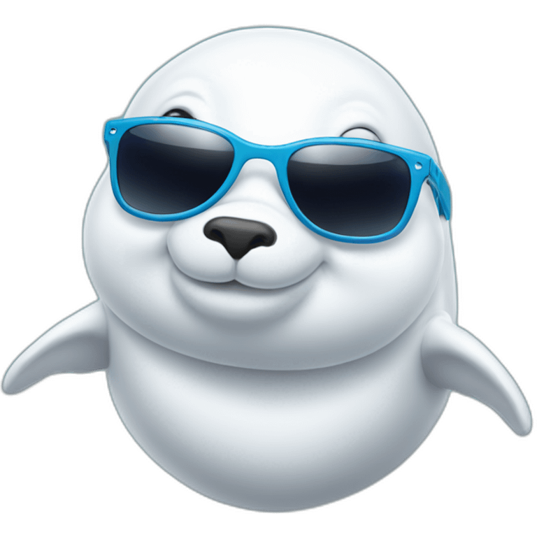 Beluga with sunglasses emoji