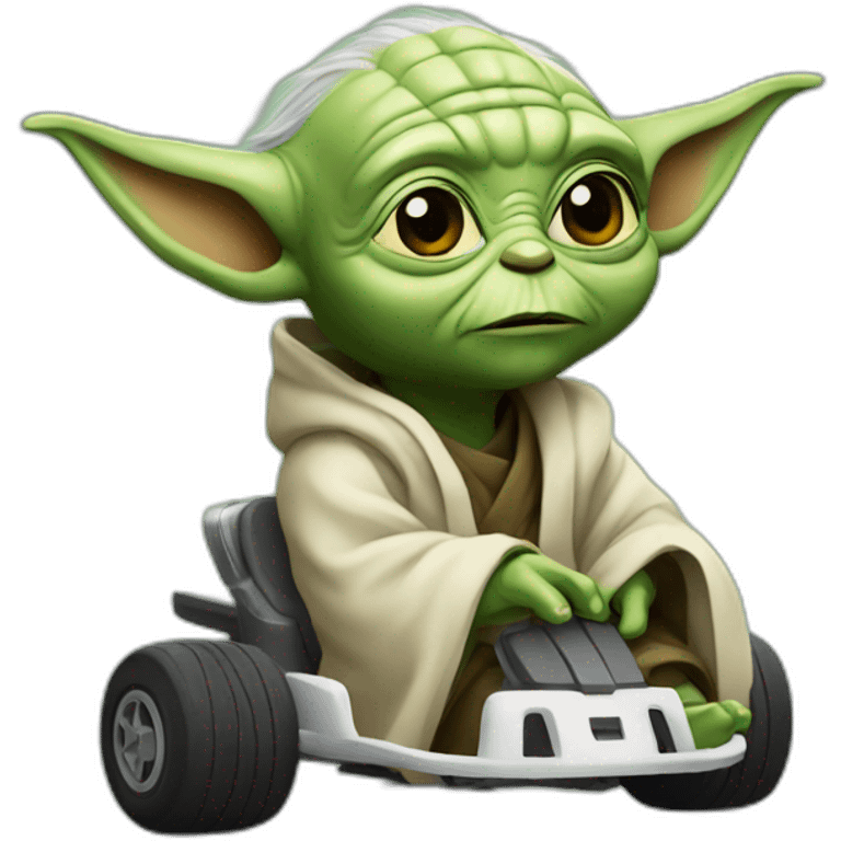 Yoda dans un kart emoji