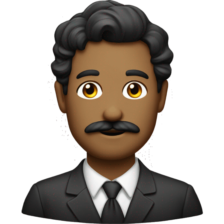 Um pai calvo com bigode de pele morena  emoji