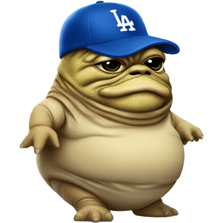 Jabba the Hutt with an LA dodgers hat emoji