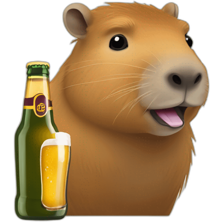 Capybara buvant une bière emoji