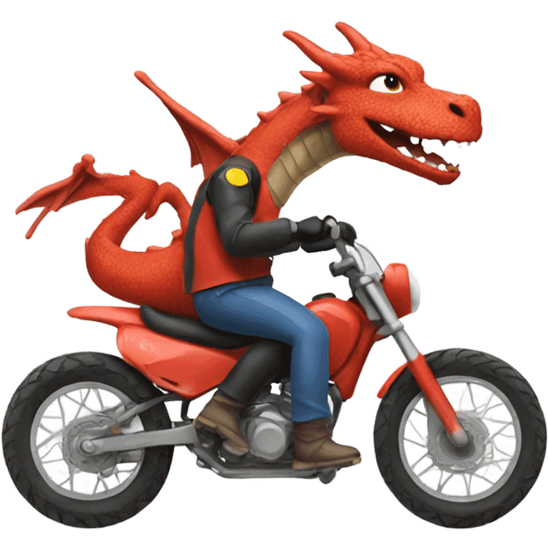 Dragon riding dirt bike emoji