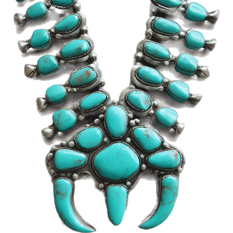 Western turquoise squash blossom necklace  emoji