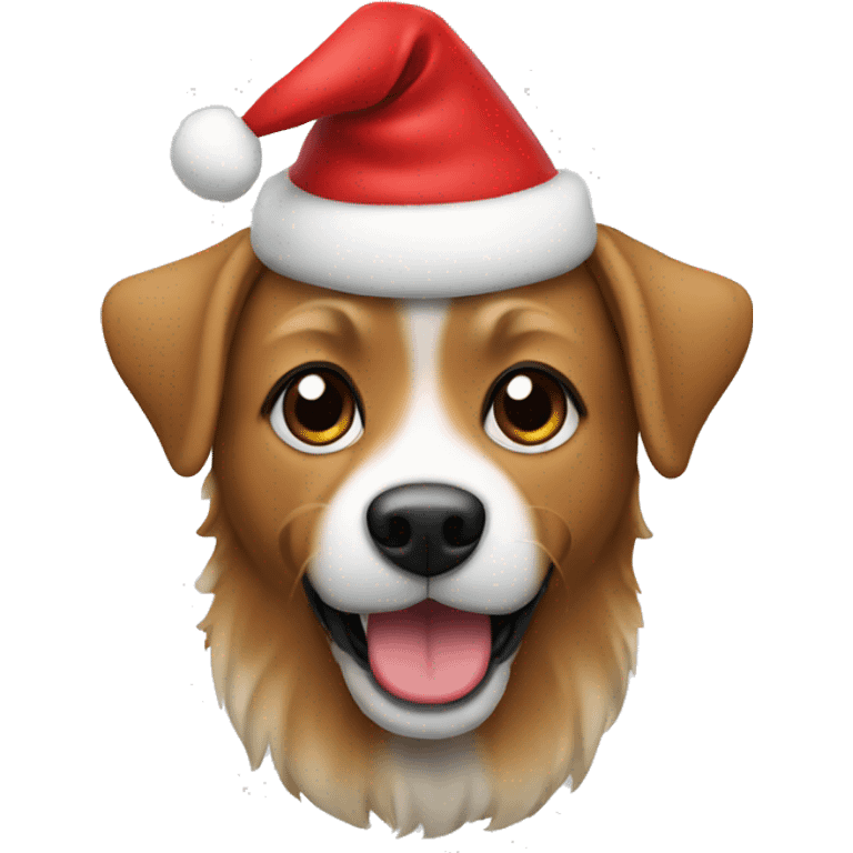 Dog with a Christmas hat on in a custom  emoji