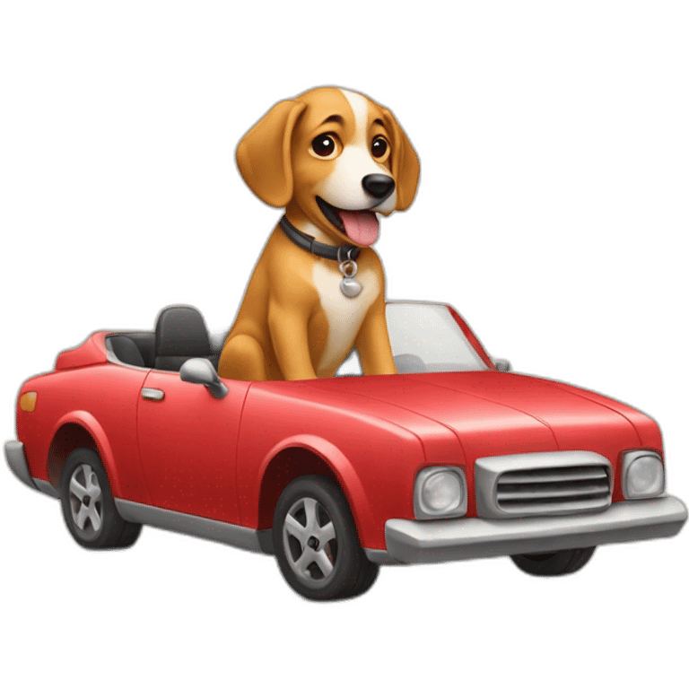 Dog-drive-car emoji