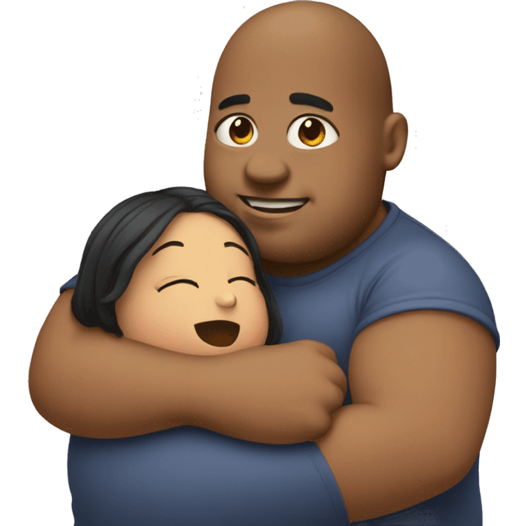 Fat boy hug slim girl emoji