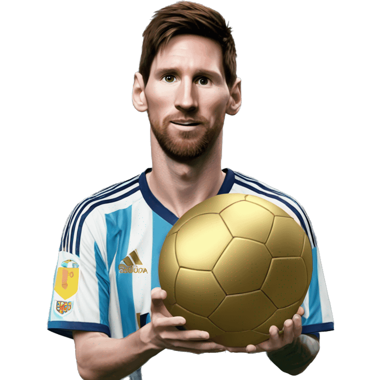 Messi con un balón de oro emoji