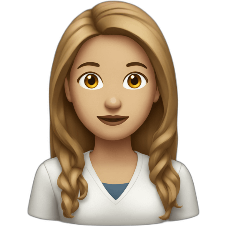 journalist female brown long hair light skin emoji