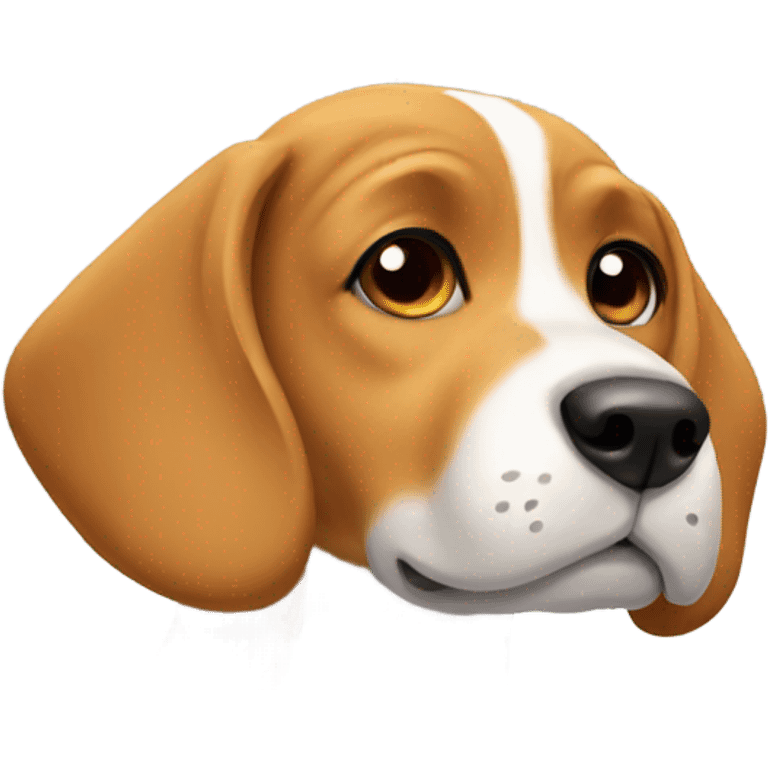 Beagle with love emoji