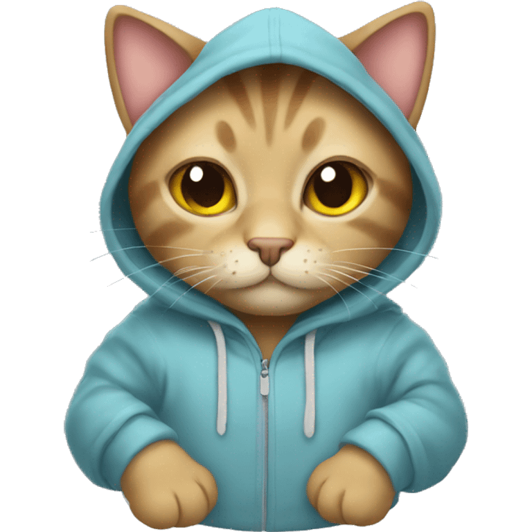 cat with a hoodie emoji