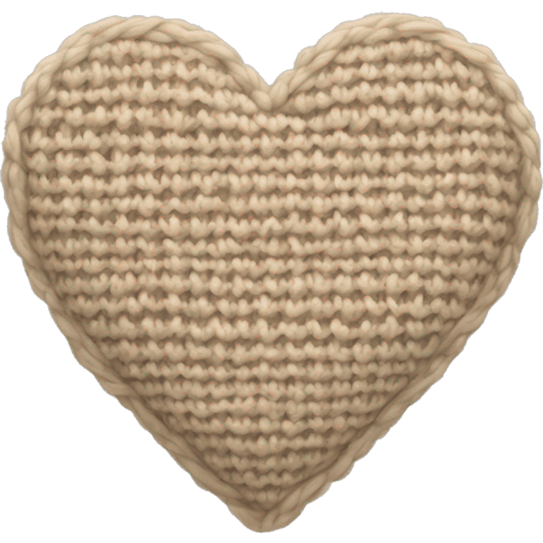 Knitted beige heart emoji