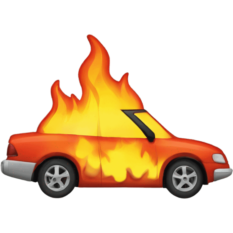 a car on fire emoji