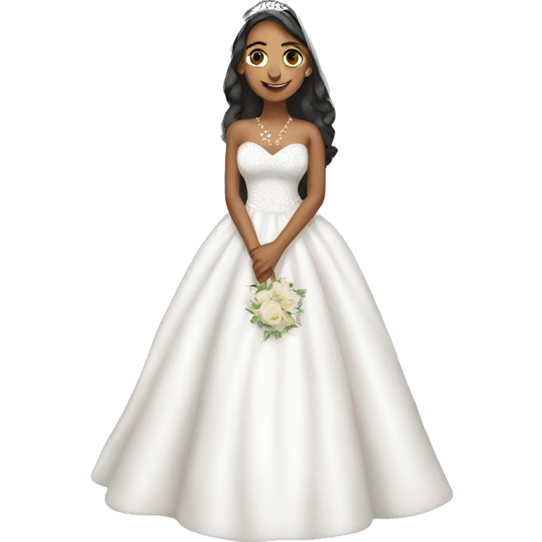 Saadia Basharat wearing a wedding dress emoji