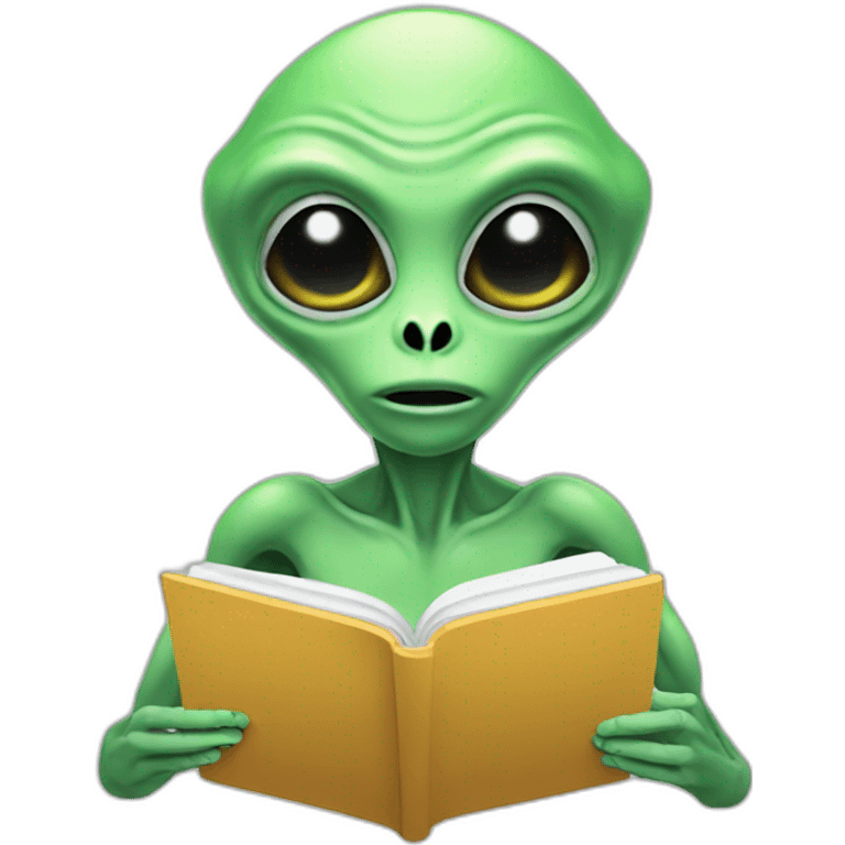 Alien with notebook emoji