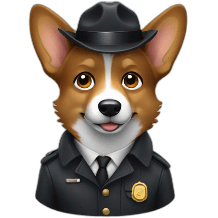 Black corgi detective emoji