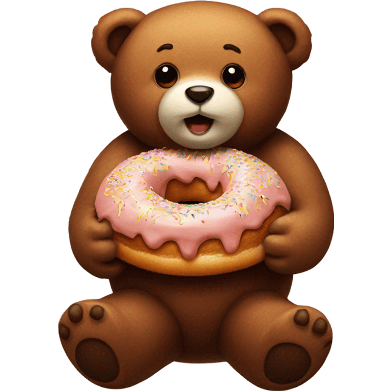 teddybear with dounut emoji