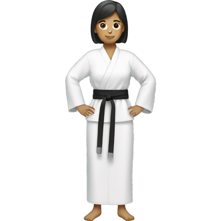 woman wearing a white belt dobok emoji