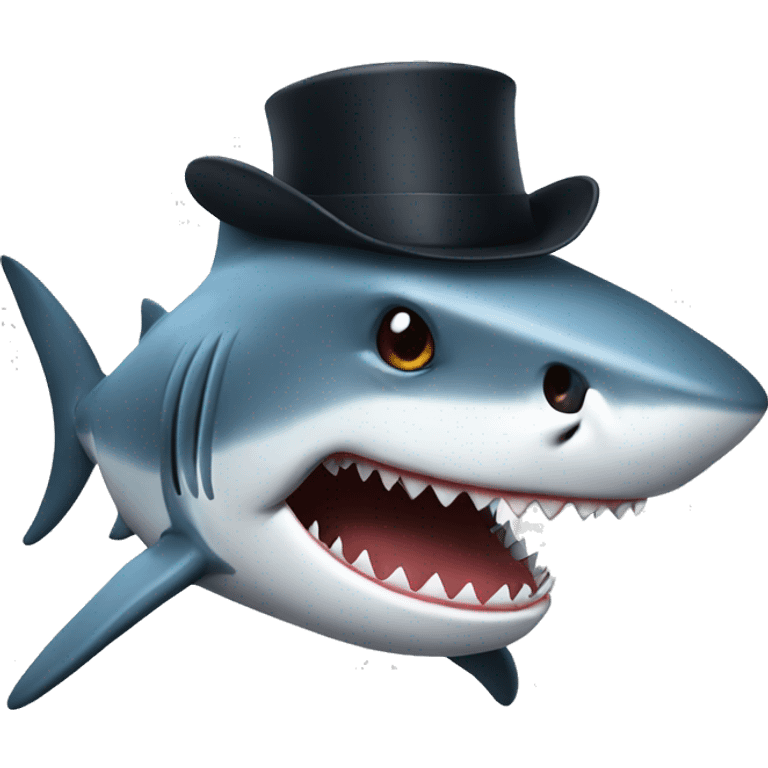 shark with tophat emoji