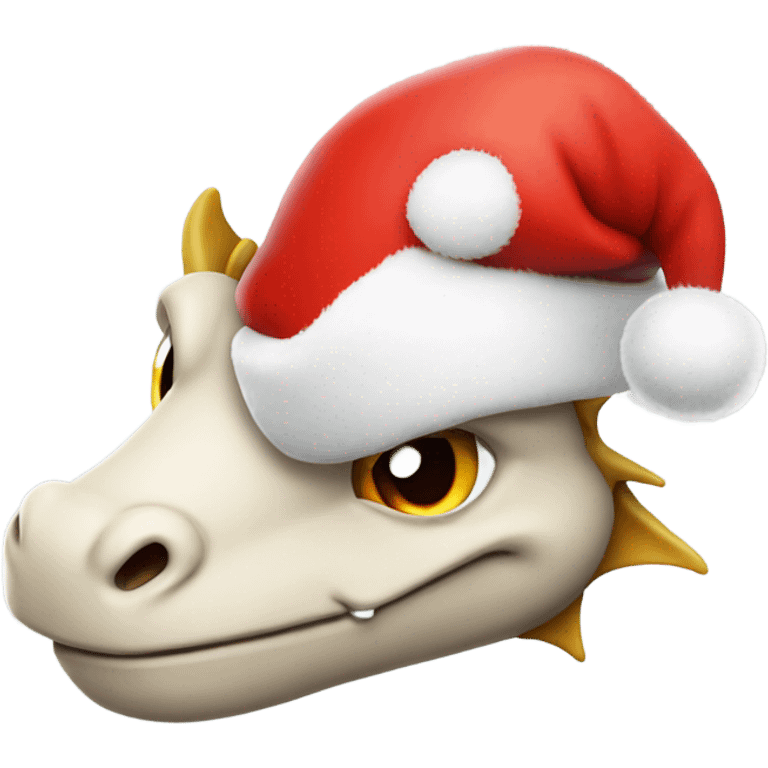 A dragon with a Santa hat emoji