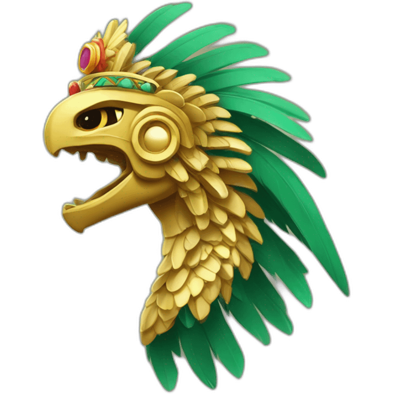 quetzalcoatl-frontview-wearing-a-mayan-golden-crown emoji