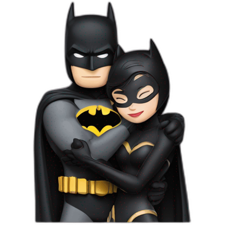 batman and catwoman hugging emoji