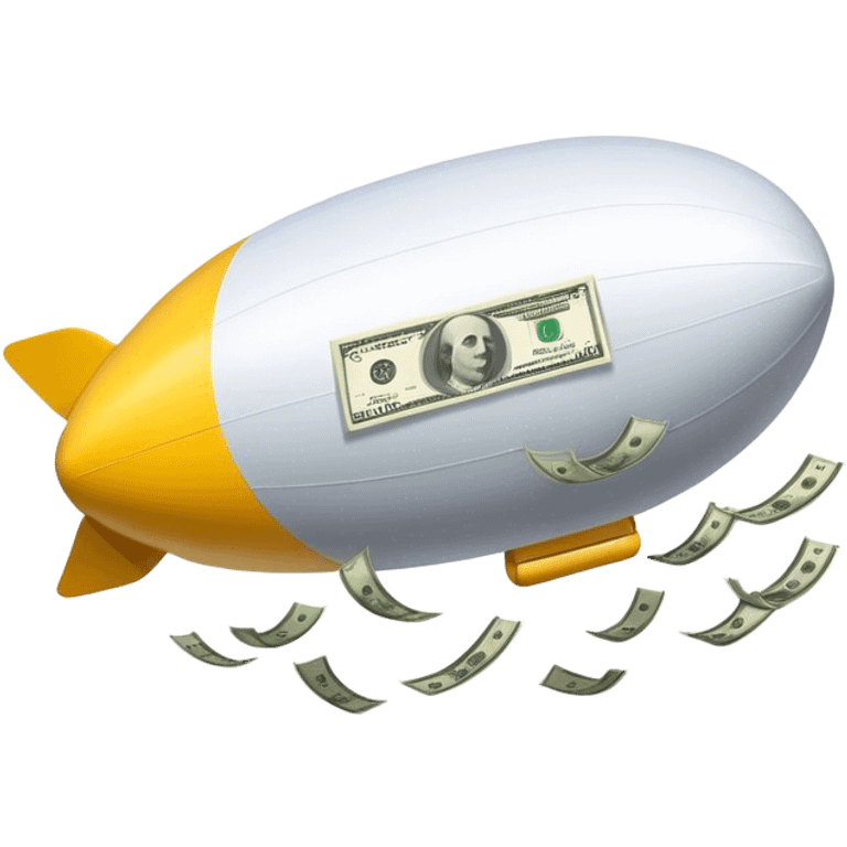 make a blimp with money popping out of it emoji