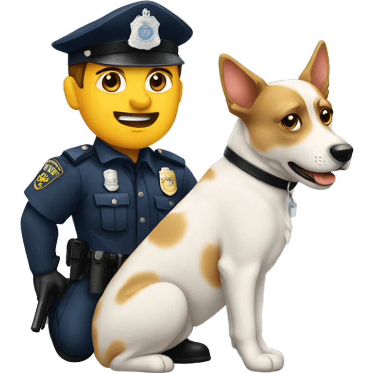 Policía con un perro  emoji