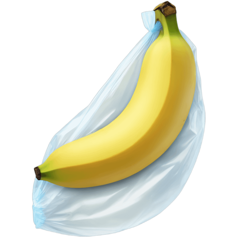 Banana with plastic bag over half of it emoji